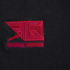Black Acid Washed Contrast Collar Polo Shirt
