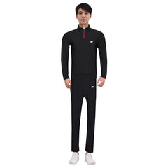 4-Way Stretched Quarter Zip Long Sleeve Polo Shirt with Trouser Tracksuit