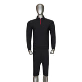 4-Way Stretched Quarter Zip Long Sleeve Polo Shirt with Shorts Tracksuit