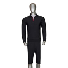 4-Way Stretched Quarter Zip Long Sleeve Polo Shirt with Shorts Tracksuit