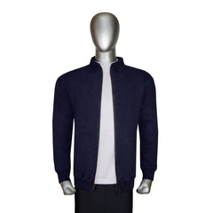 Men’s Long Sleeve Full Zip Rib Polo Shirt