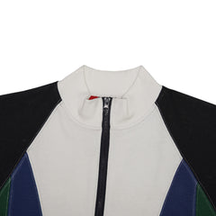 Full Zip Long Sleeve Multi Panal Sweatshirt