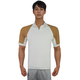 Men's Rib Raglan Short Sleeve Side Panel Polo Shirt