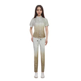 Shaded Short Sleeve Paper Shirt & Silk Lounge Trouser