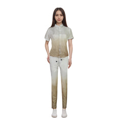 Shaded Short Sleeve Paper Shirt & Silk Lounge Trouser