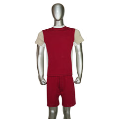 Contrast Sleeve Side Panel T-Shirt With Short Tracksuit