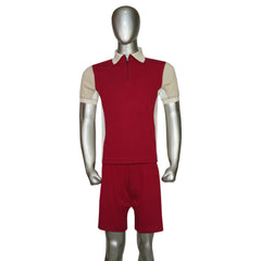 Contrast Sleeve Side Panel Polo-Shirt With Short Tracksuit