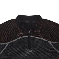 Thermal Contrast Vintage Wash Polo Shirt With Same Collar