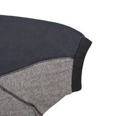 Thermal Quarter Zip Polo Shirt with Navy Blue Contrast Sleeves