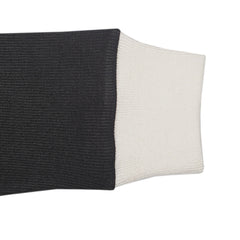 Ribbed Y-Neck Raglan Contrast Long Sleeve T-Shirt