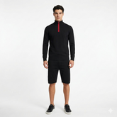 4-Way Stretched Quarter Zip Long Sleeve Sweatshirt with Shorts