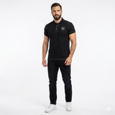 Black Self Linning 3- Tunic Polo Shirt