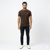Brown 03-Tunic Shaded Polo Shirt