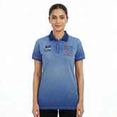 Women's Sky Blue Shaded Polo Shirt