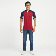 S/J Side Panal Raglan Polo Shirt