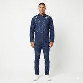 Laser Stars Burn Print Denim Suit