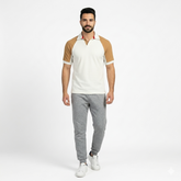 Men's Rib Raglan Short Sleeve Side Panel Polo Shirt