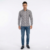 4-Way Stretched Printed Formal Dress Shirt with causal wearing feelings