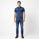 Short Sleeve Denim Suit
