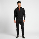 4-Way Stretched Quarter Zip Long Sleeve Sweatshirt with Trouser