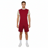 Contrast Sleeve Side Panel T-Shirt With Short Tracksuit