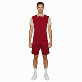 Contrast Sleeve Side Panel Polo-Shirt With Short Tracksuit