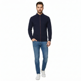 Men’s Long Sleeve Full Zip Rib Polo Shirt