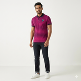 Black Lining hot Pink wased Polo Shirt
