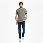 Short Sleeve Thermal Quarter Zip Polo Shirt