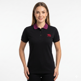 Black Acid Washed Contrast Collar Polo Shirt