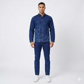 Rain wash look Long Sleeve Denim Suit