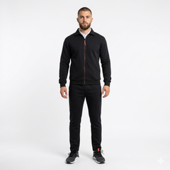 Full Zip Long Sleeve Polo Shirt with Trouser Tracksuit