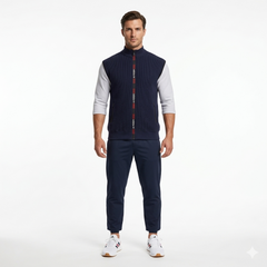 Men’s Full-Zip Sleeveless Rib Sweatshirt