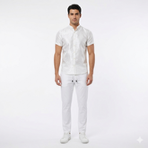 Short Sleeve Paper shirt & Silk lounge trouser