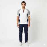 Men’s Raglan Sleeve Zip Polo Shirt with Side Panel