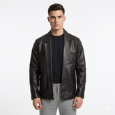 Men’s Artificial Leather Blazer Coat