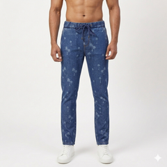Plants Effect Denim Trouser
