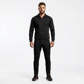 4-Way Stretched Full Zip Long Sleeve Polo Shirt With Trouser Tracksuit