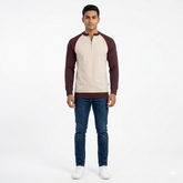 Terry Body With Rib Arms "Short Zip Fashion" Sweat Shirt