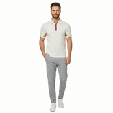 Men's Rib Short Sleeve Side Panel Polo Shirt