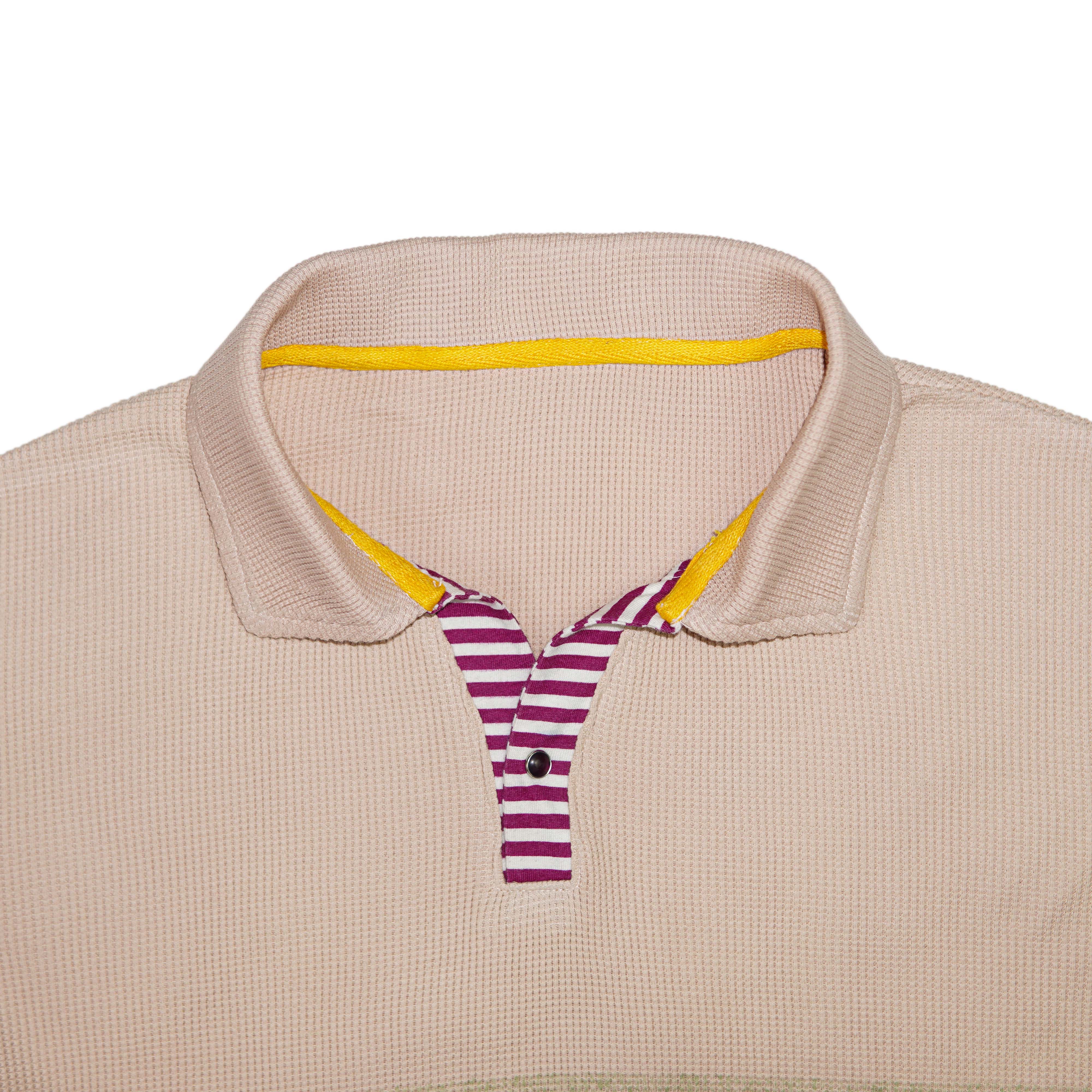 Men’s Tricolor Striped Knit Polo Shirt