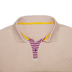 Men’s Tricolor Striped Knit Polo Shirt