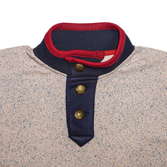 Men's Premium Contrast Sleeve Knit Henley Sweater