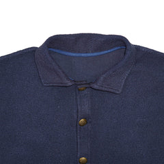 Men's Premium Navy Knitted Button-Down Cardigan