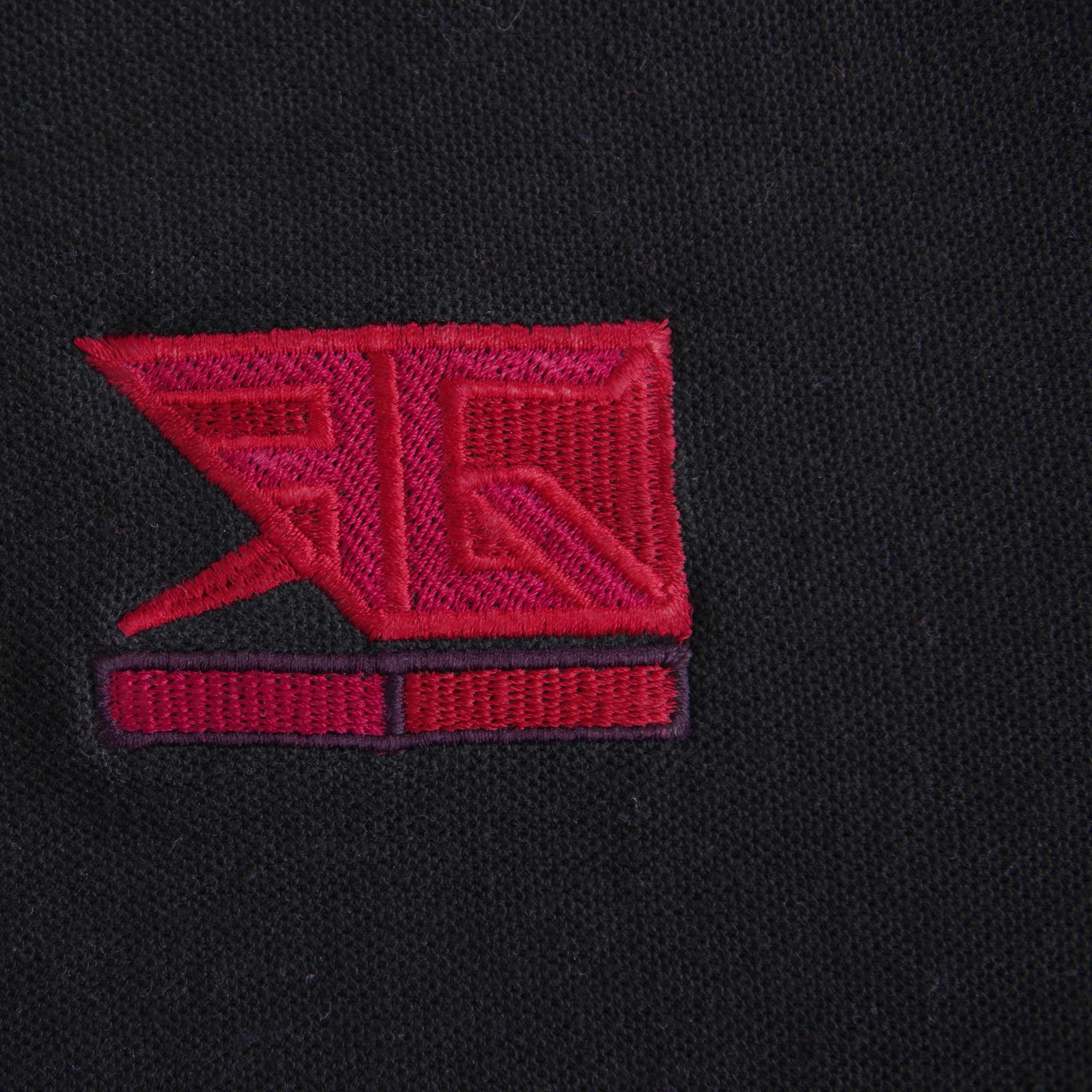 Black Acid Washed Contrast Collar Polo Shirt