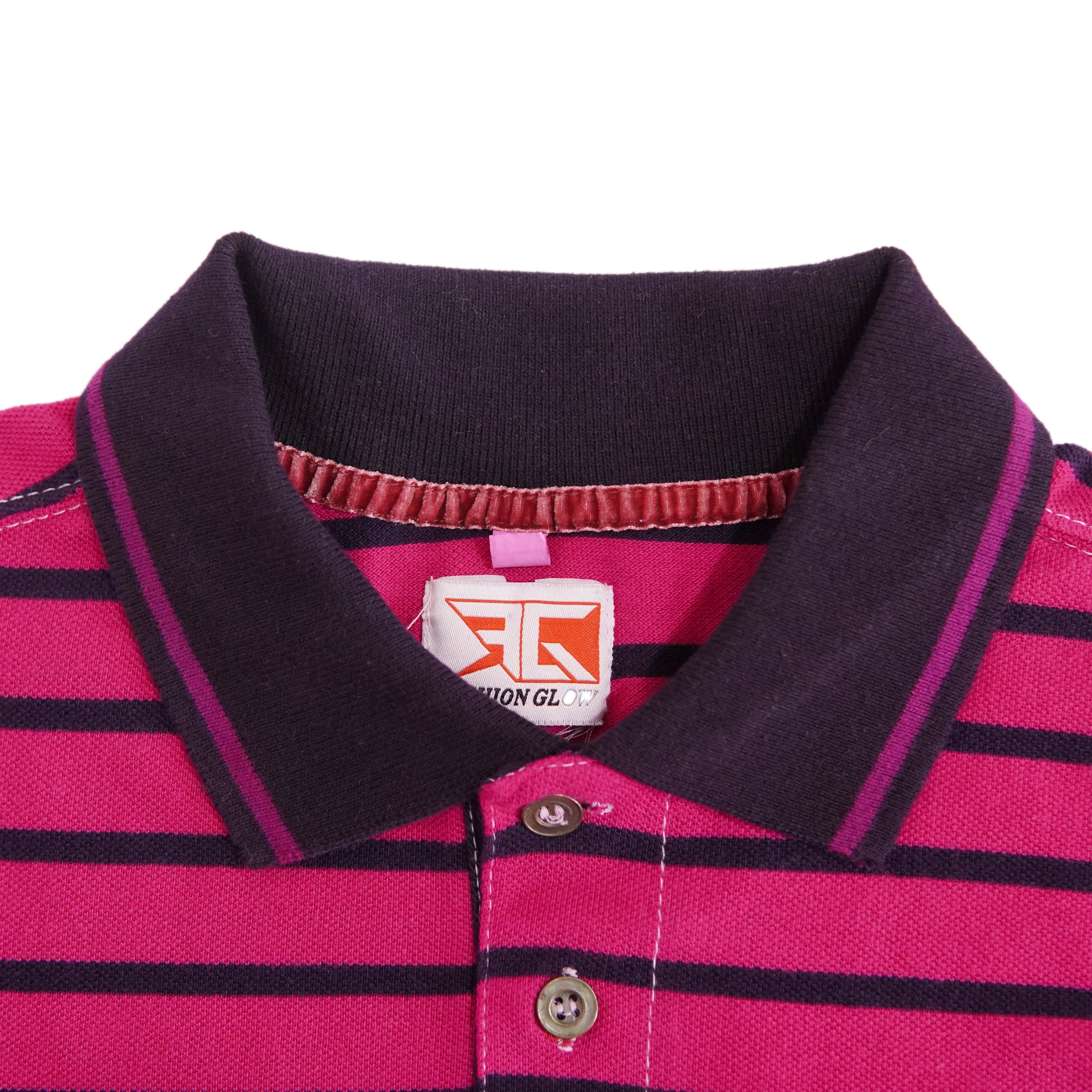 Black Lining hot Pink wased Polo Shirt