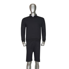 Long Sleeve Placket Polo Shirt with Short Tracksuit