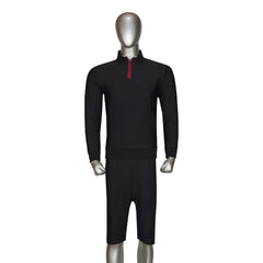 4-Way Stretched Quarter Zip Long Sleeve Polo Shirt with Shorts Tracksuit