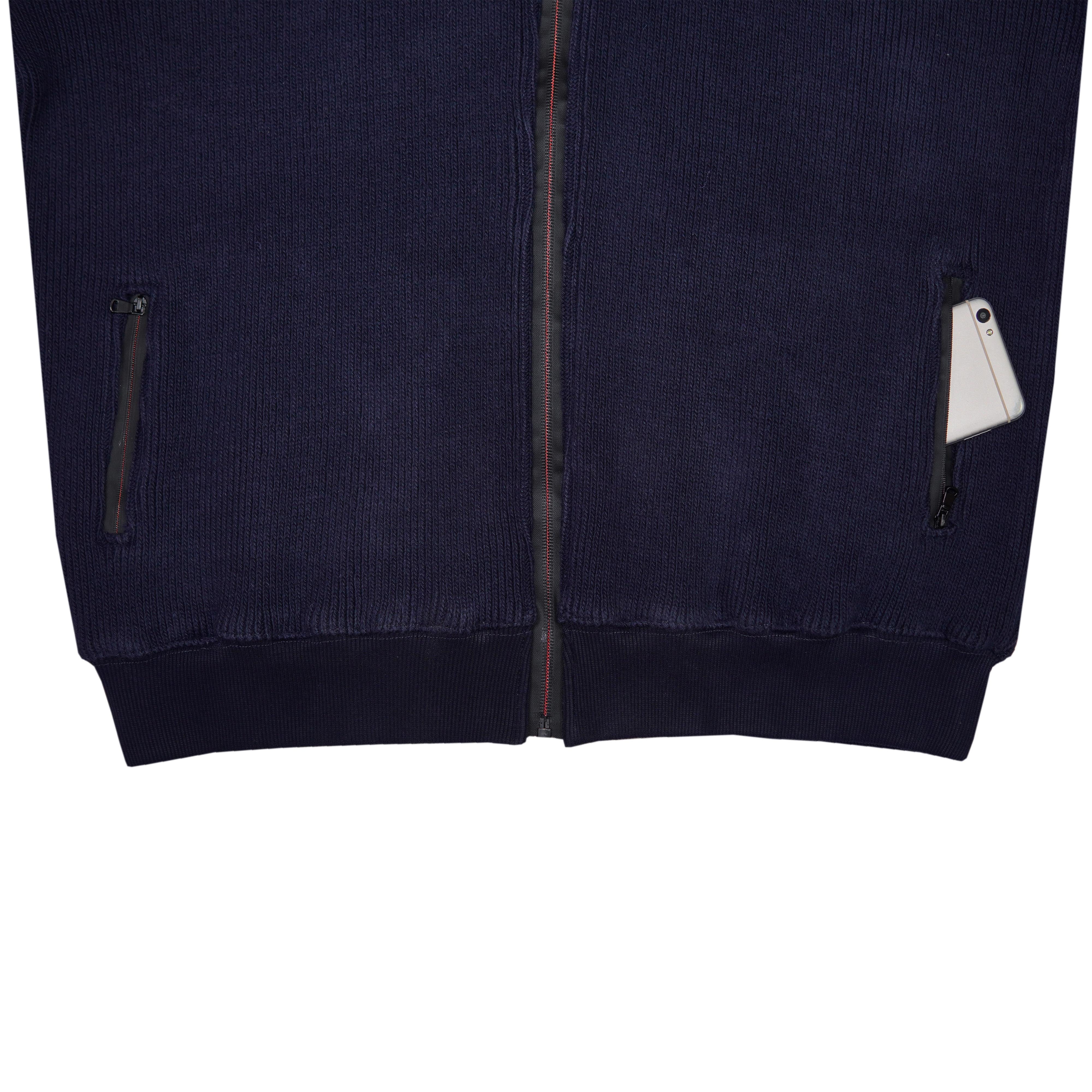 Men’s Long Sleeve Full Zip Rib Polo Shirt