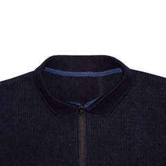 Men’s Long Sleeve Full Zip Rib Polo Shirt